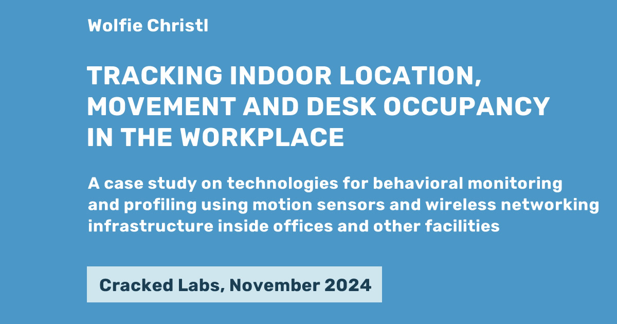 Tracking Indoor Location, Movement and Desk Occupancy in the Workplace